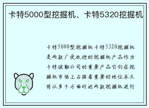 卡特5000型挖掘机、卡特5320挖掘机